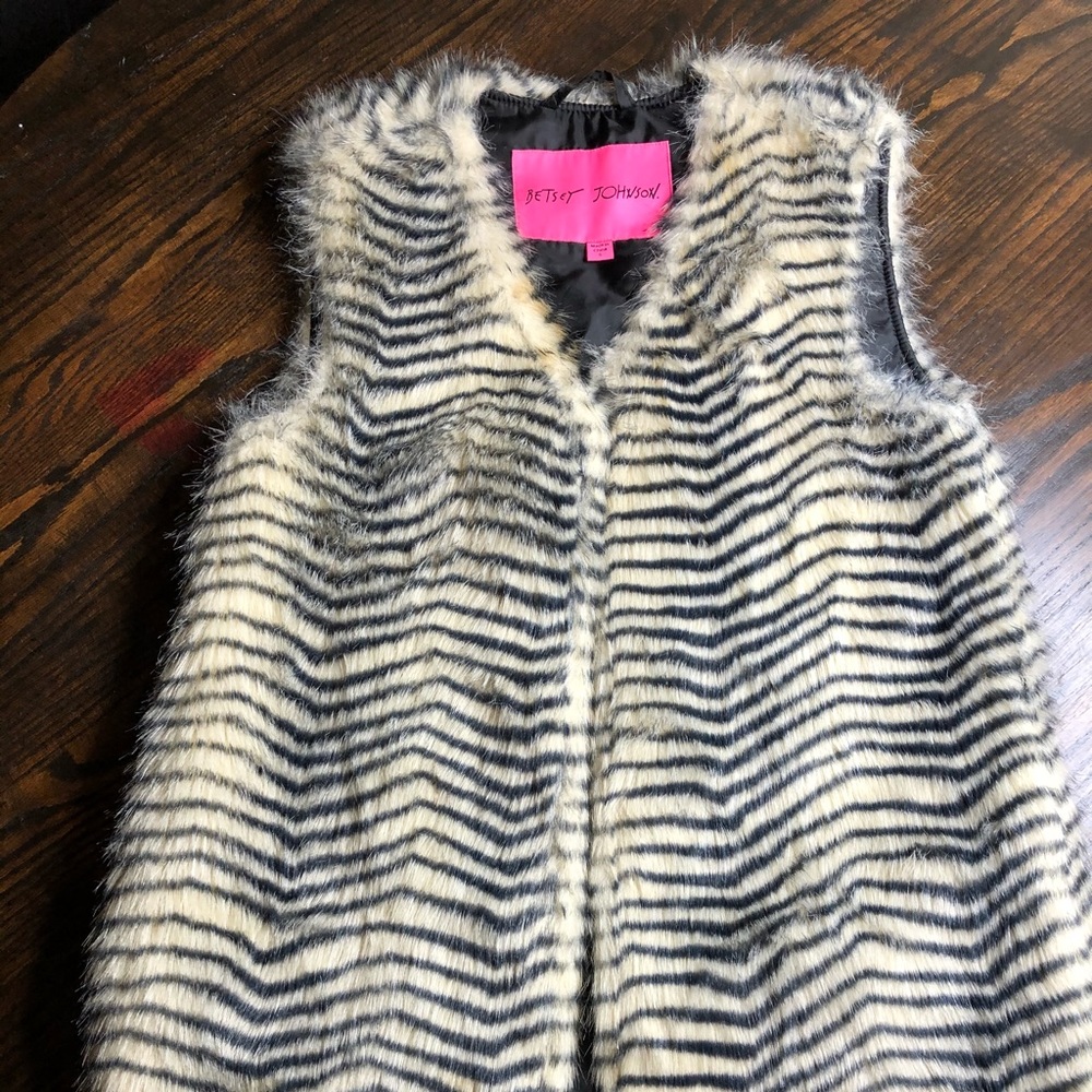 Betsey Johnson Long Faux Fur Vest